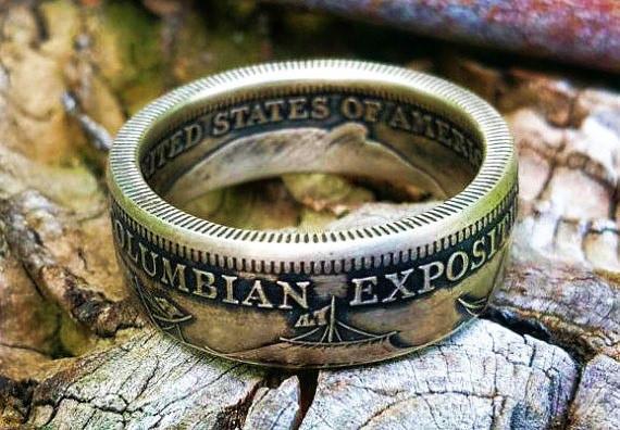 Columbian Exposition Half Dollar Coin Ring image 0