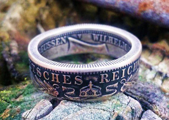 Silver German Zwei Mark (2 Mark) Coin Ring image 0