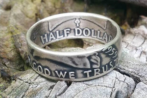 In God We Trust Half Dollar Coin Ring | Custom Jewelry Made from 999 Silver Coin image 0