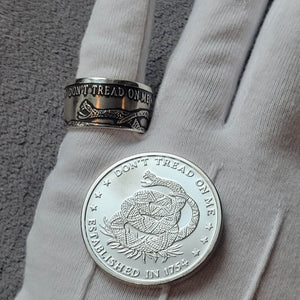 Dont Tread On Me Ring | Coinage Rings® | Made from 999 Fine Silver image 2