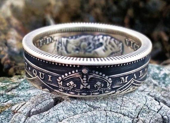 Victoria Sterling Silver British Shilling Coin Ring image 0
