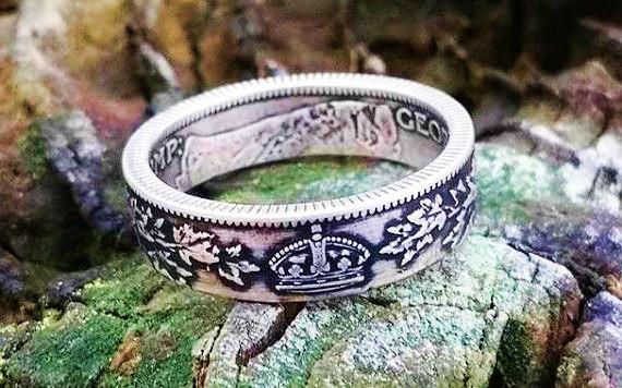 Silver Canadian Quarter Coin Ring image 0
