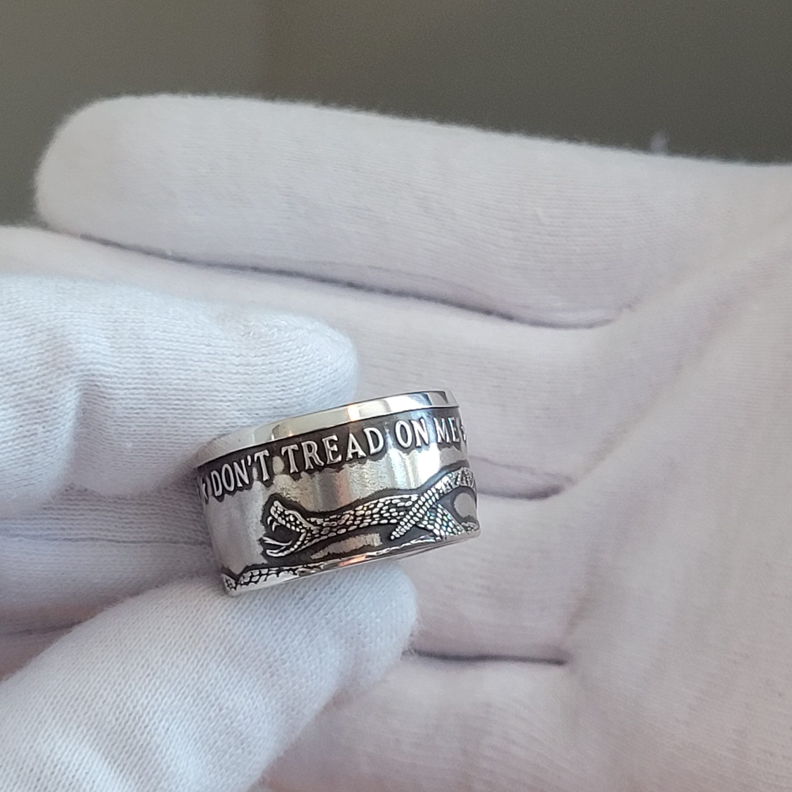 Dont Tread On Me Ring | Coinage Rings® | Made from 999 Fine Silver image 10