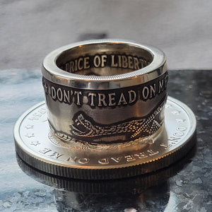 Dont Tread On Me Ring | Coinage Rings® | Made from 999 Fine Silver image 3