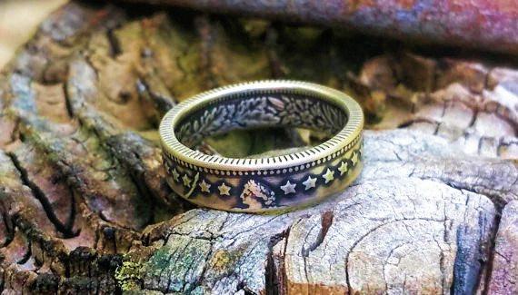 Silver Swiss 1 Franc Coin Ring ~ Switzerland image 0